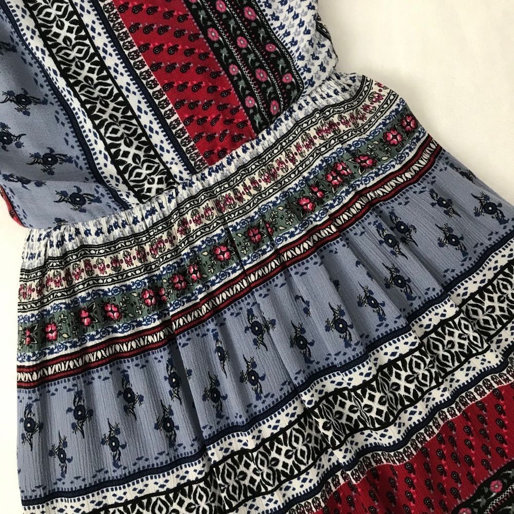 Everleigh Patchwork Patterned Dress Small - image 8